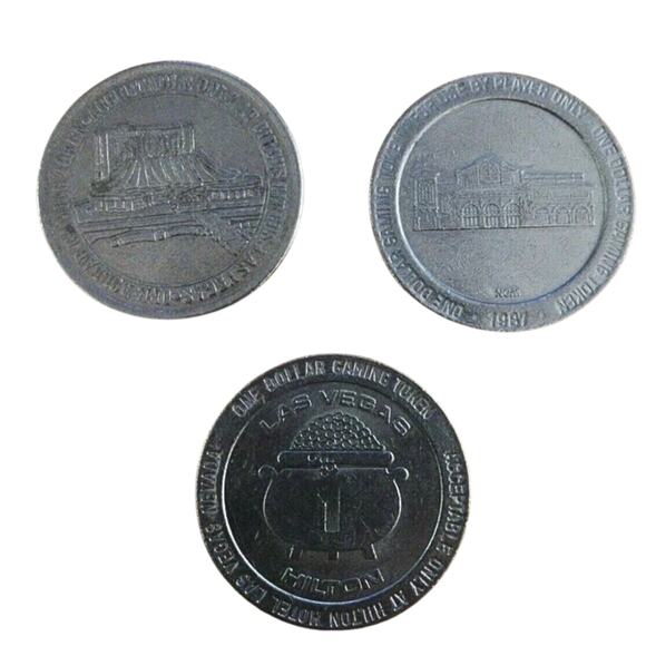 Lot of 3 Vintage 1980s Las Vegas Dollar Game Casino Tokens Collectible - Picture 4 of 9